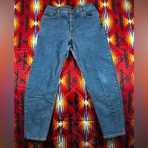 Vintage Levis 550 Black Denim Relaxed Fit Tapered Mom Jeans Women Sz 14 Mis M